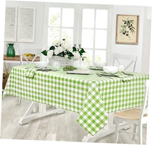 Country Rustic Buffalo Plaid Cotton Fabric 102″ x 60″ (Rectangular) Green