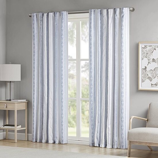 Madison Park Isabella Light Filtering Curtain Panel 50×84 Rod Pocket Isabella
