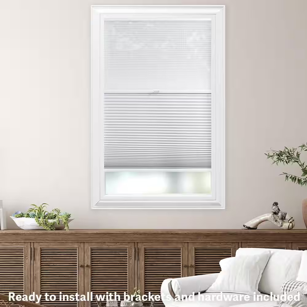 Snow Drift/Shadow White Day and Night Cordless Cellular Window Shades- 35 in W X