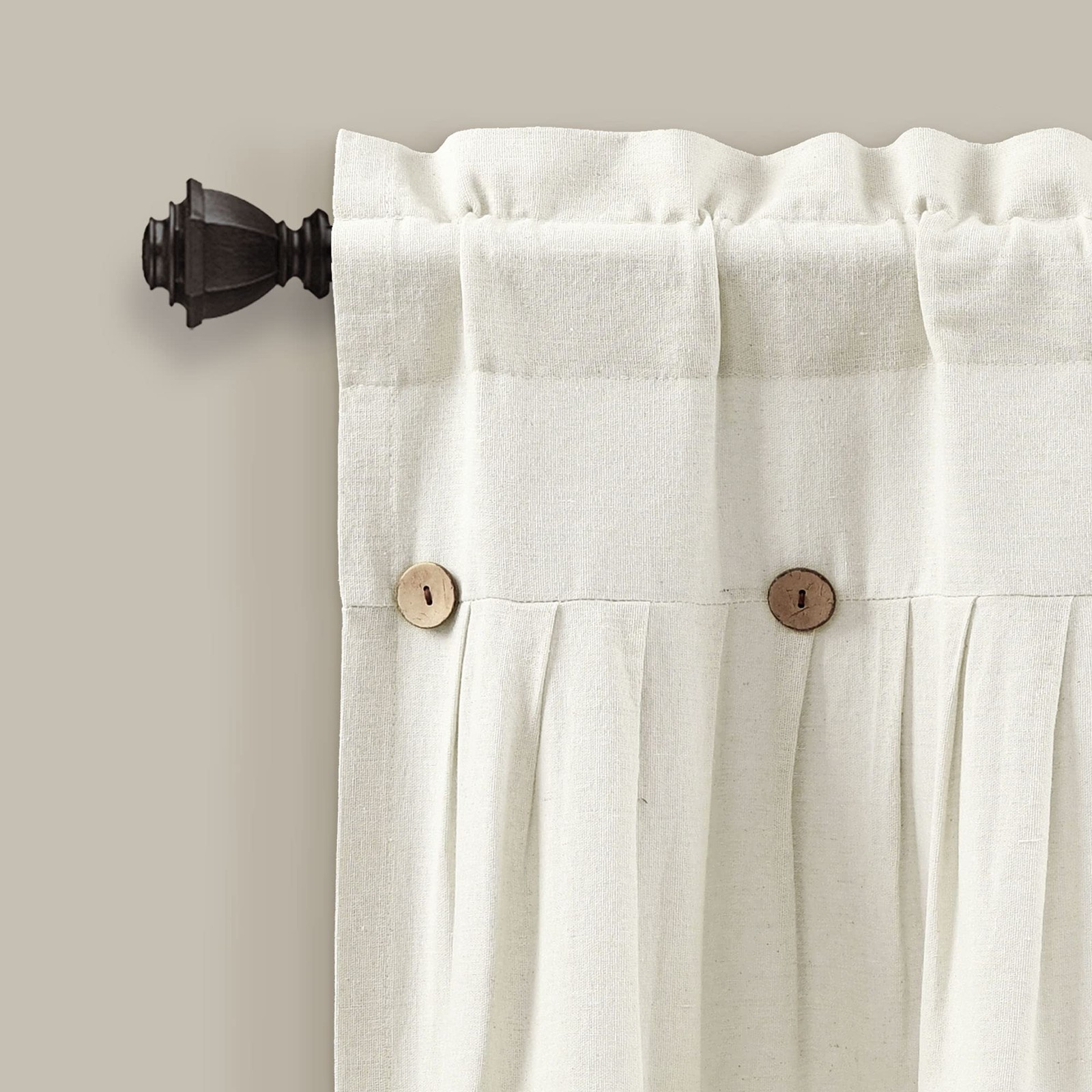 Linen Button Farmhouse Valance Curtians 84″W x 18″L Off White – Linen Valance…