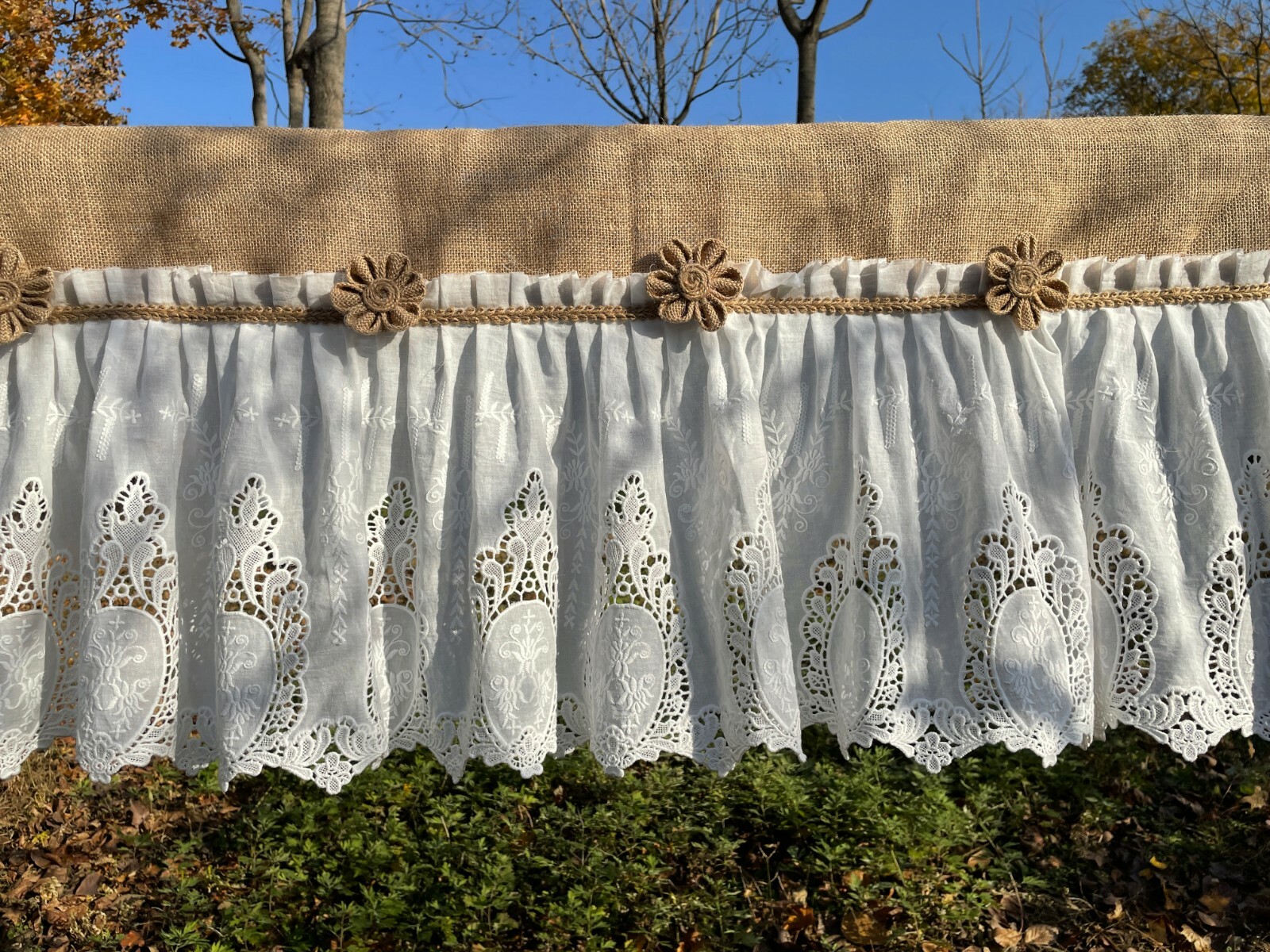 High Quality Unique Kitchen Valance Burlap Kitchen Curtain window Treatment