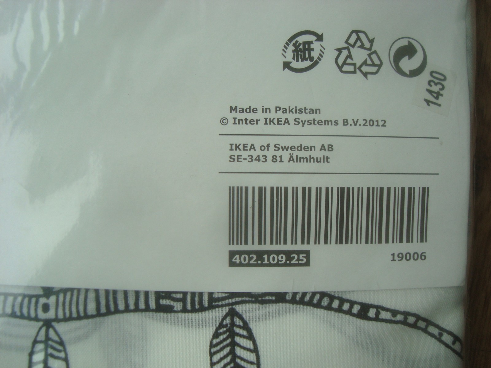 NEW Ikea EIVOR Curtains 2 Panels 57 x 98″ Black White Birds Trees Semi Sheer NIP