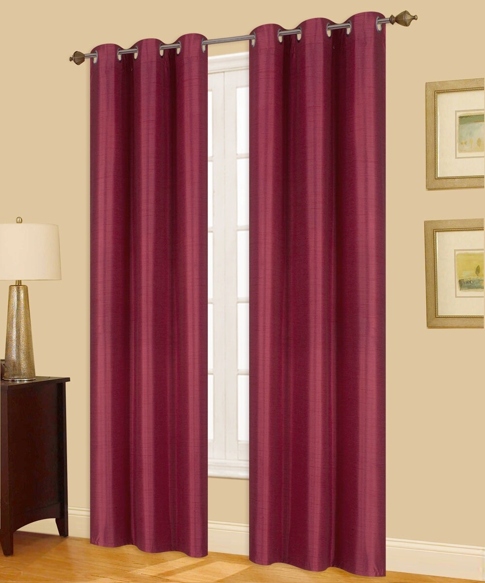 2 BURGUNDY PANEL ROOM DARKENING 99% BLACKOUT GROMMET WINDOW CURTAIN SSS 84″