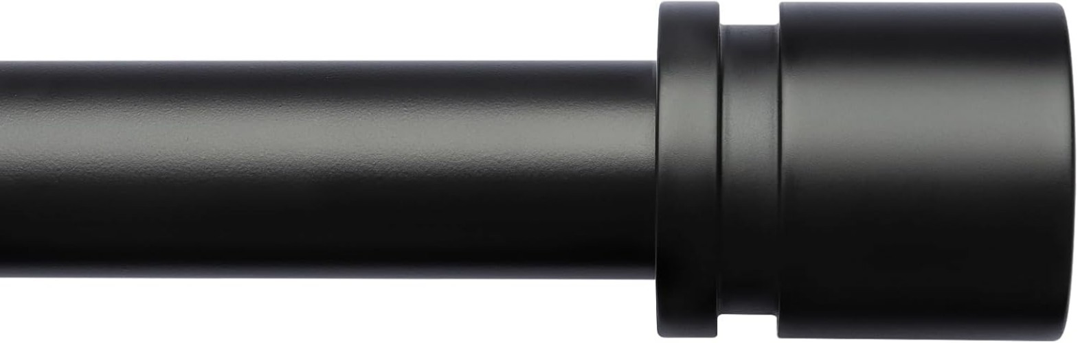 Heavy-Duty Black Curtain Rods | Adjustable from 16 to 144 Inches | Metal Finials