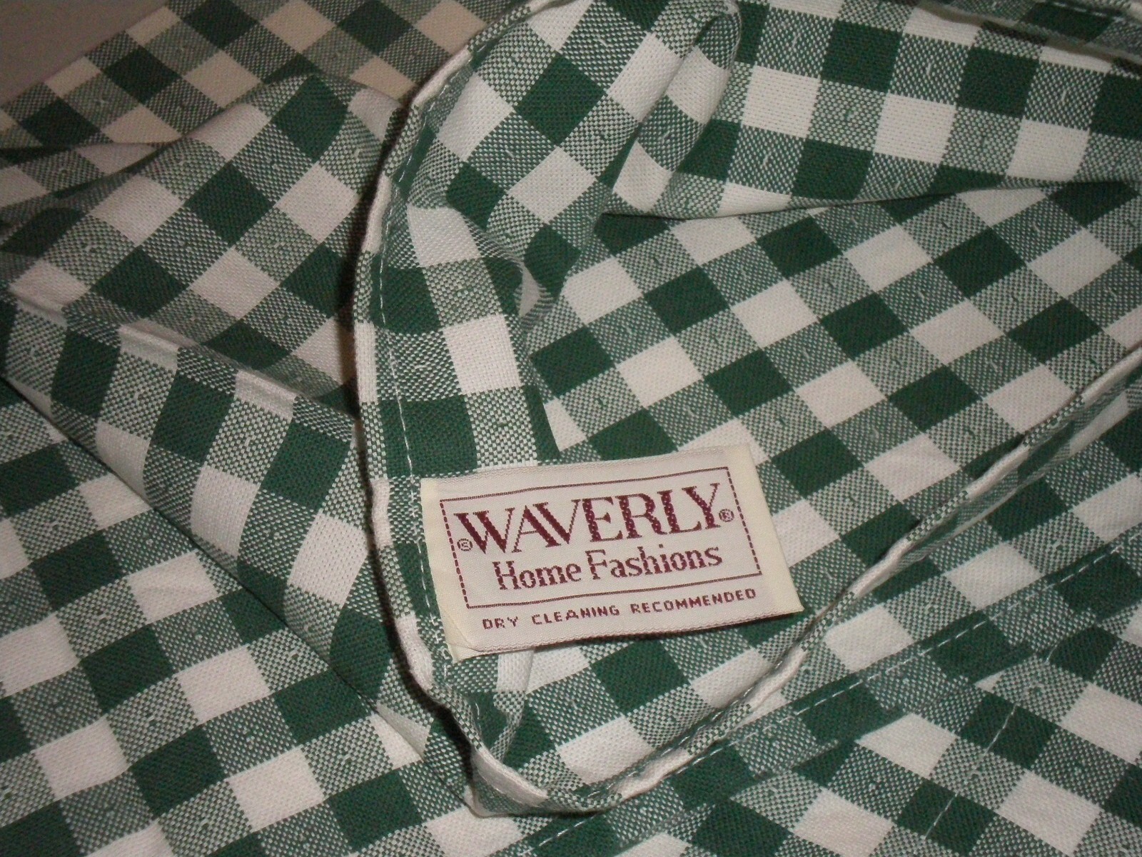 Waverly Balloon Valance Green White Check Woven Cotton Country Farmhouse 2 avail