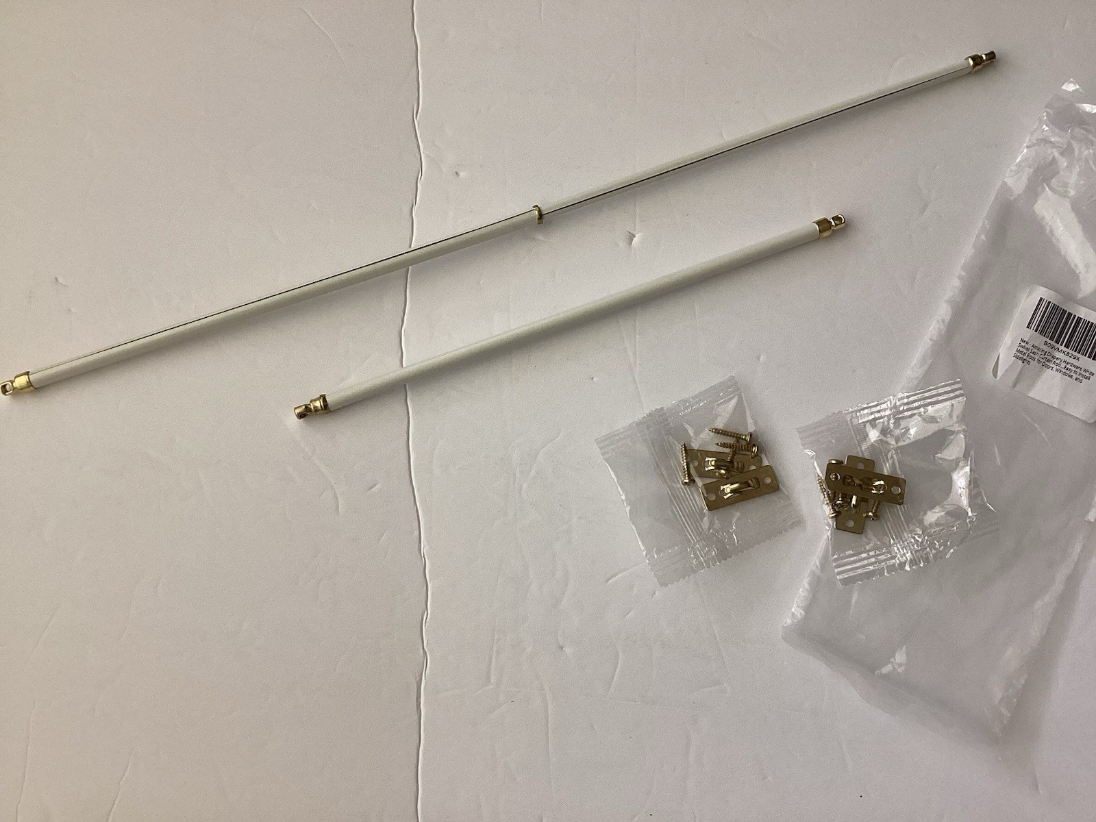 NEW White Swivel Sash Curtain Rod Set of 2, 11-19inch, Adjustable, W/Hardware