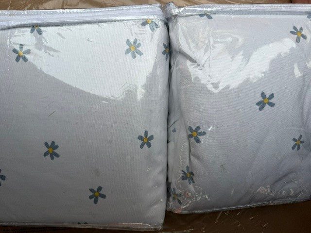 West Elm Set of 2 Daisy Blackout Curtains 48″ x 96″ Blue