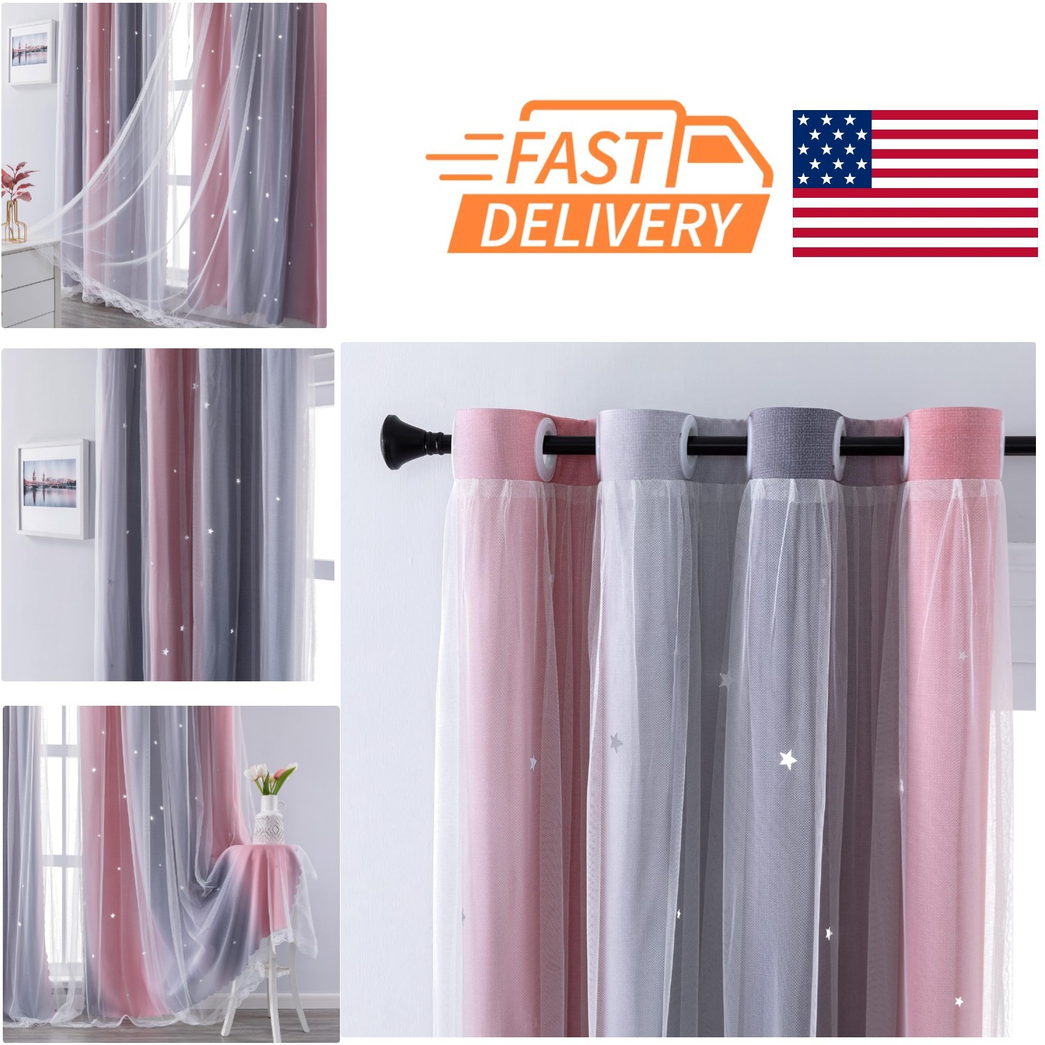 Stylish Blackout Curtains 52 Inches Wide Polyester for Bedroom and Classroom