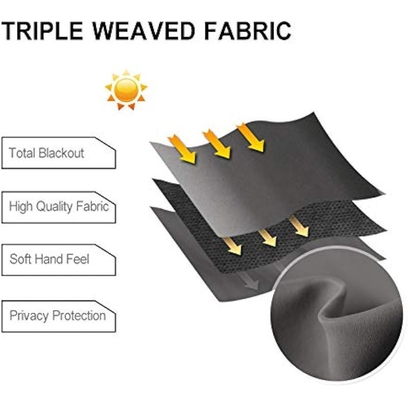 Blackout Tie Up Curtains 4 Ties Kitchen Bathroom Drapes UV Blocking Insulation