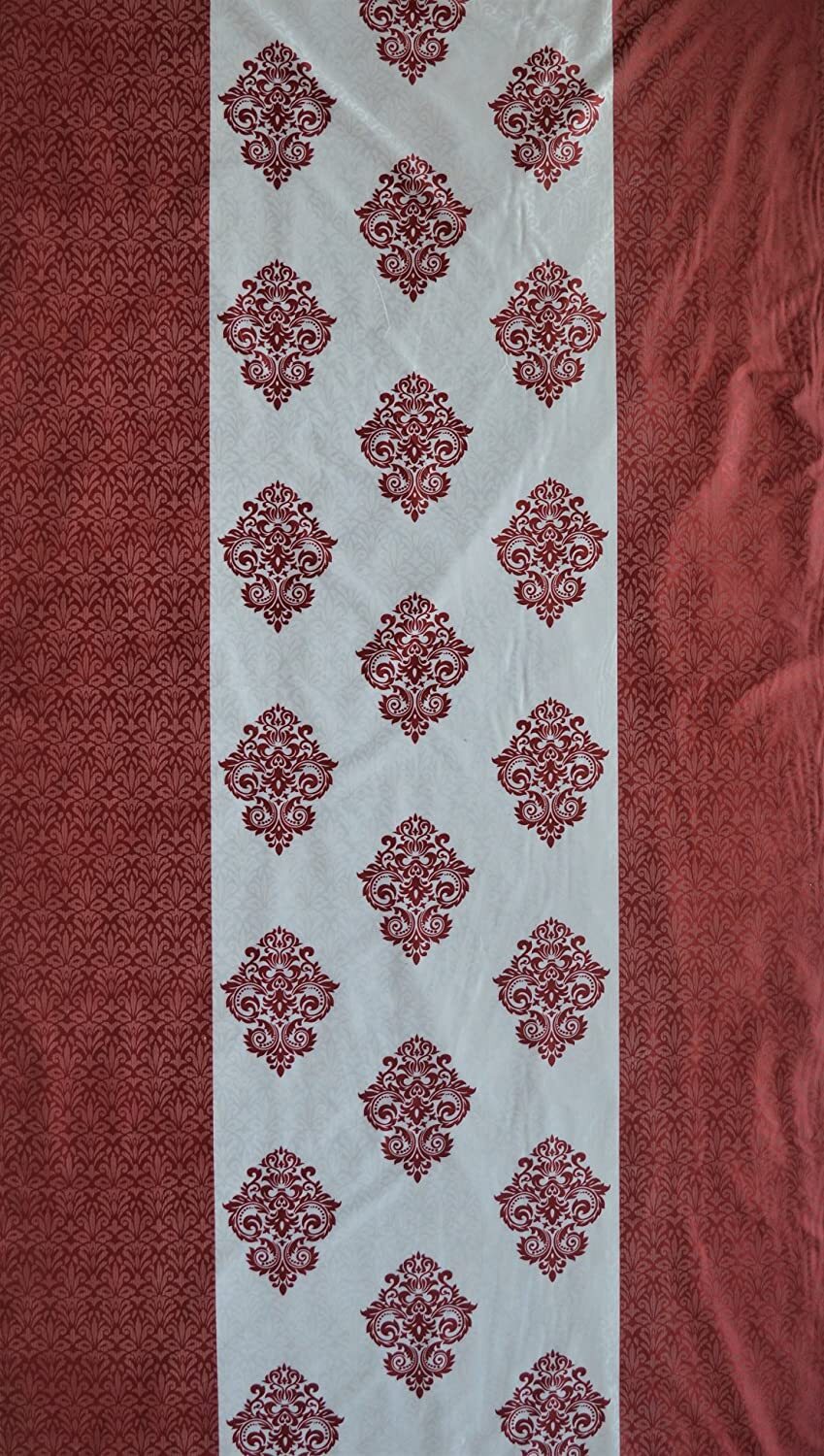 2 Piece Premium Eyelet Polyester Door Curtains 7Ft – Maroon (Ca)