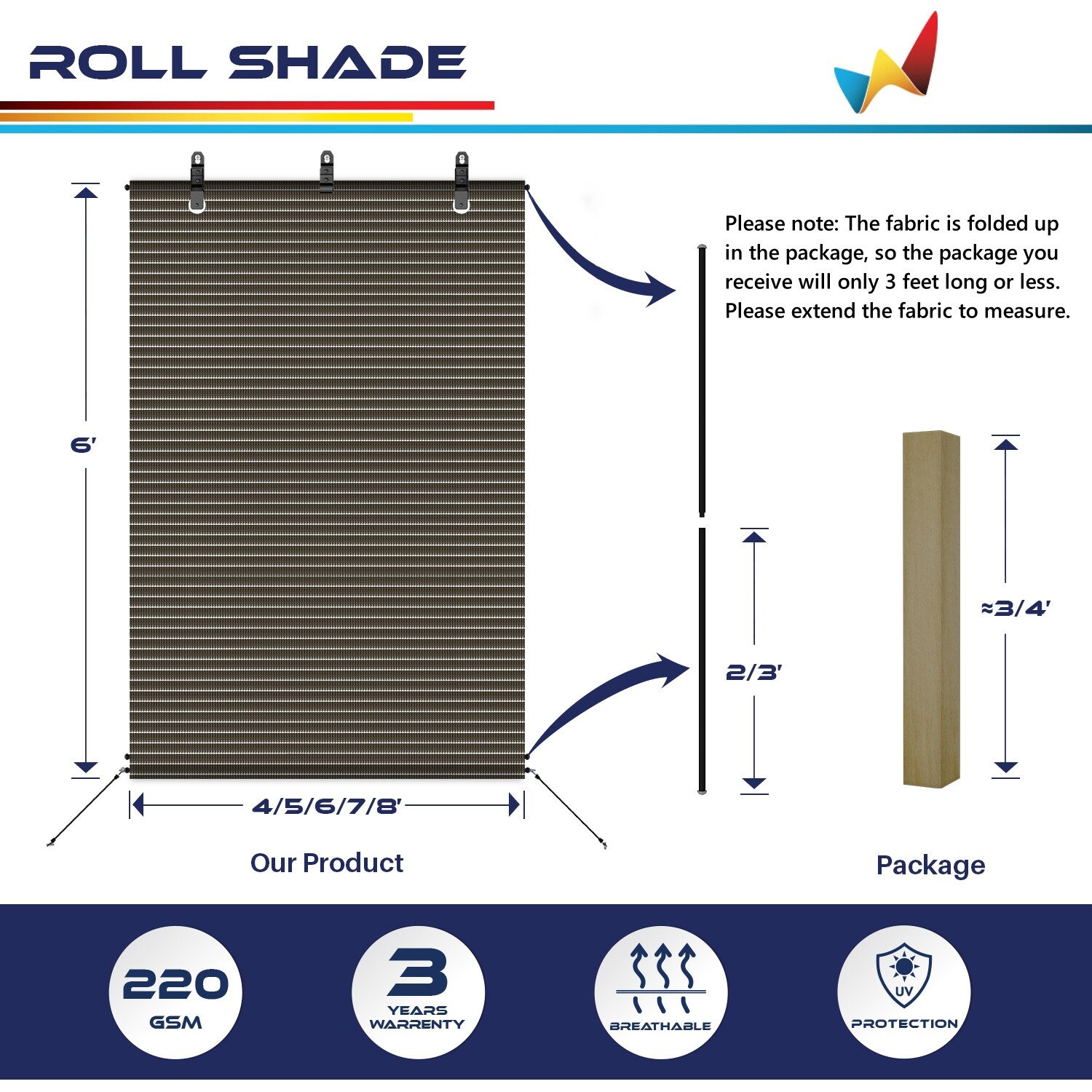 Roll up Shade for Patio Deck Porch Pergola Balcony Backyard Outdoor-Brown