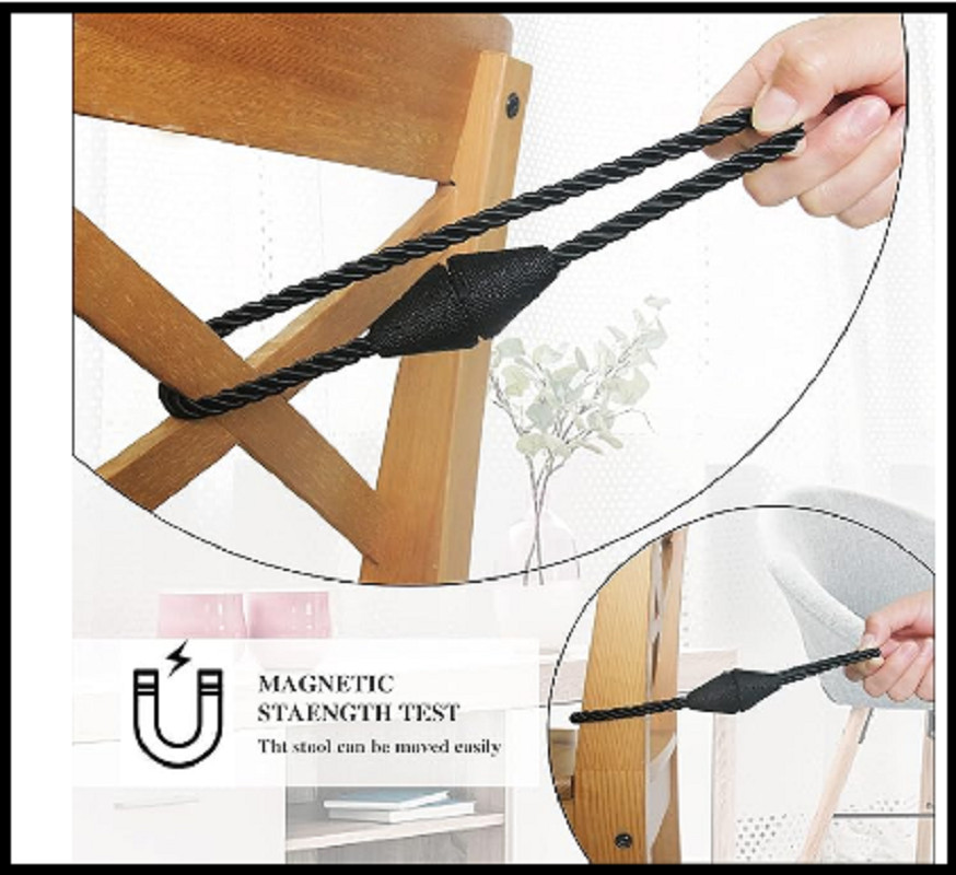 Pack Magnetic Curtain Tiebacks Rope Modern Handmade Curtain Tie Backs 2 Black