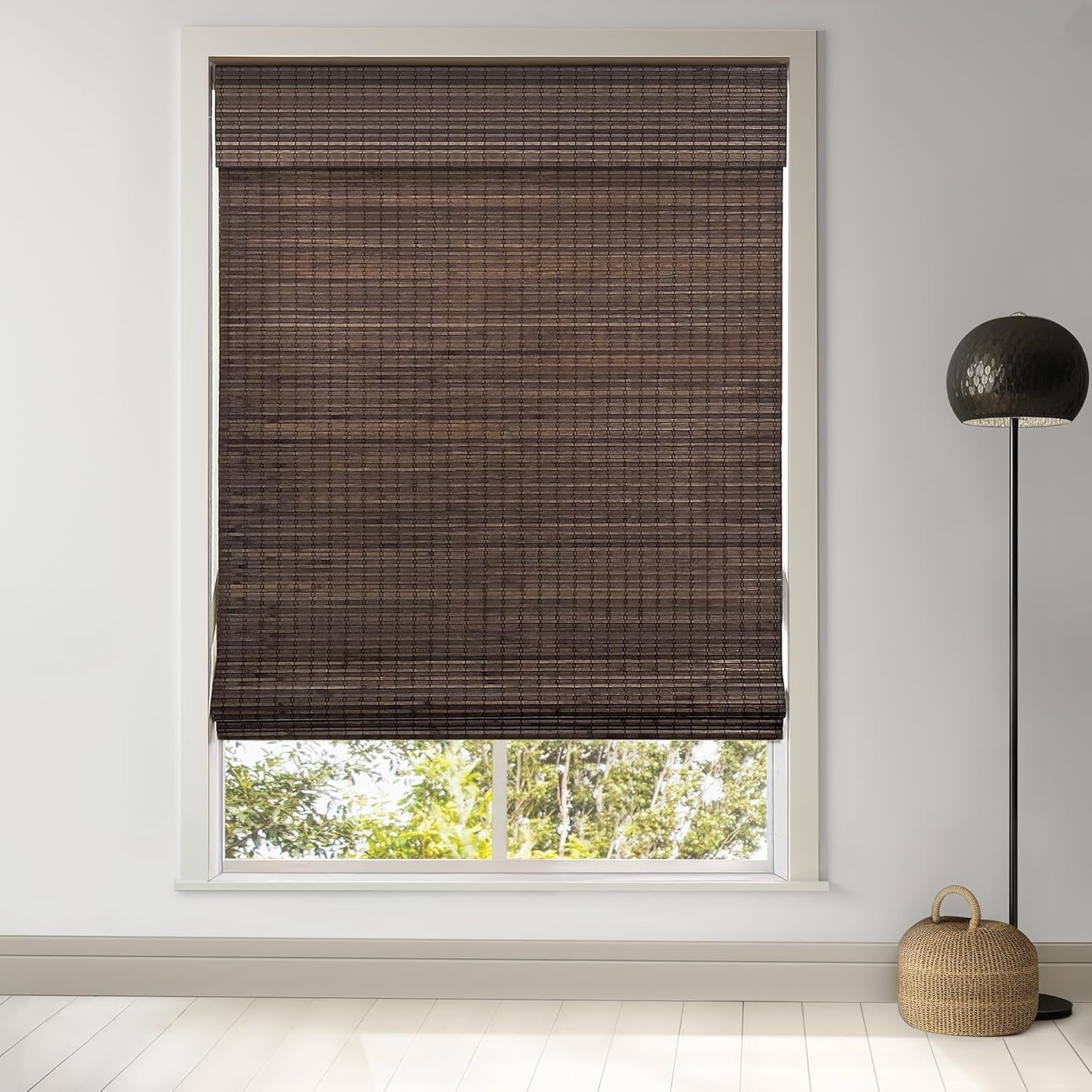 LazBlinds Cordless Bamboo Roll Up Shades 31.5”x64” Espresso