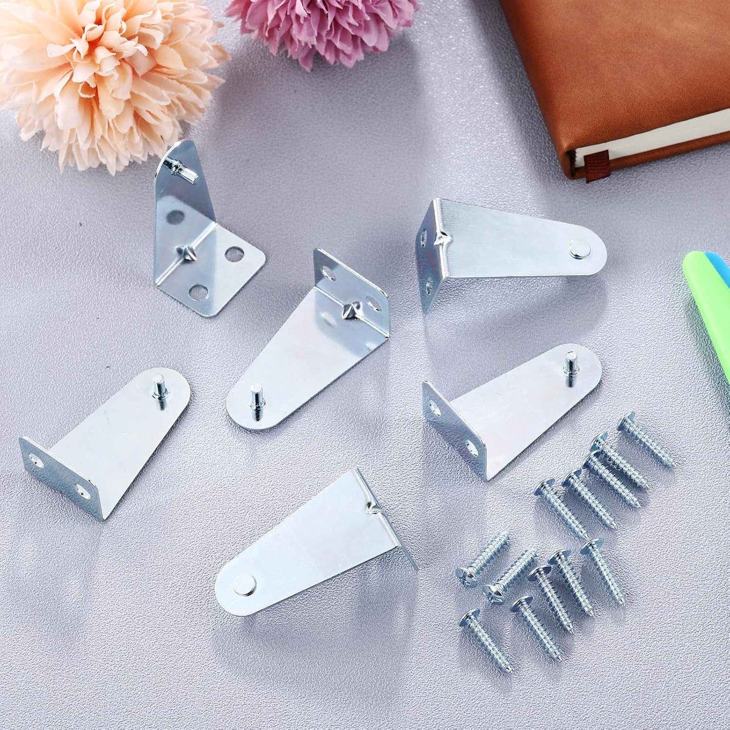 8 Set Metal Blinds Hold down Brackets 1.8 Inch Silver Bottom Rail Holder Replace