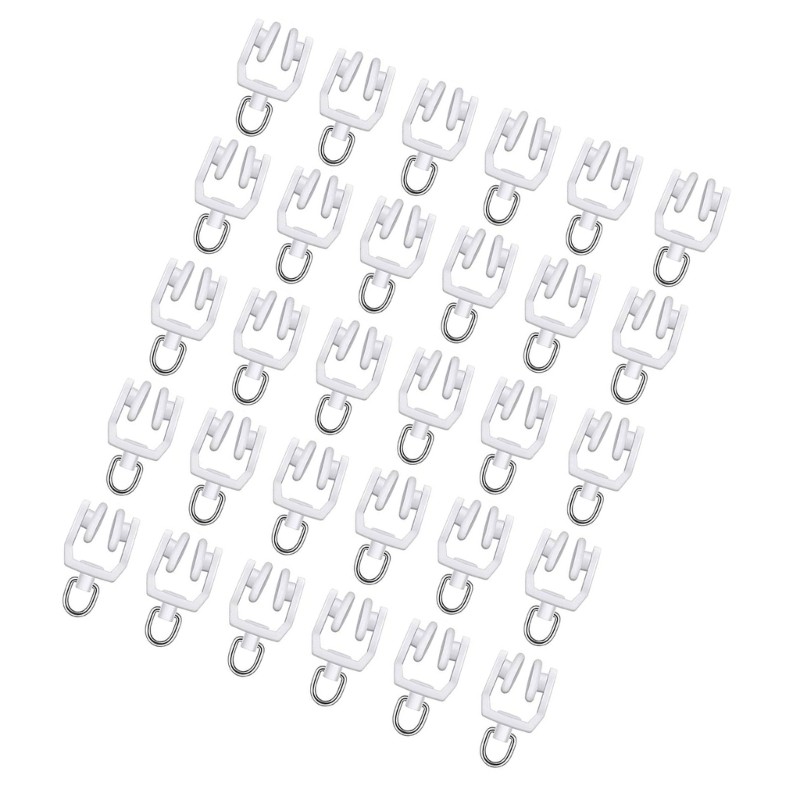 Curtain Track Rollers Plastic & Steel Hook for Easy & Quiet Sliding In Any Room