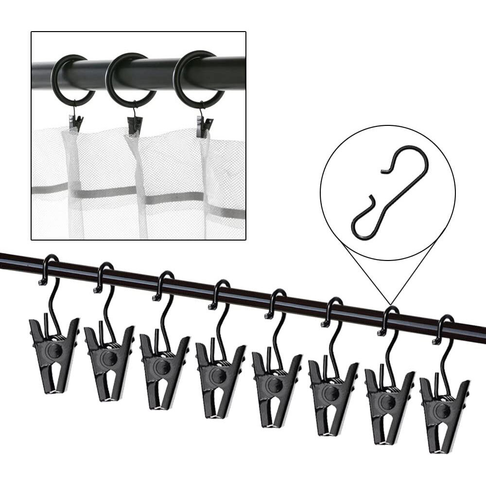 50/100pcs Stainless Steel Curtain Clips w/ Hook for Curtain Photos Decor USA