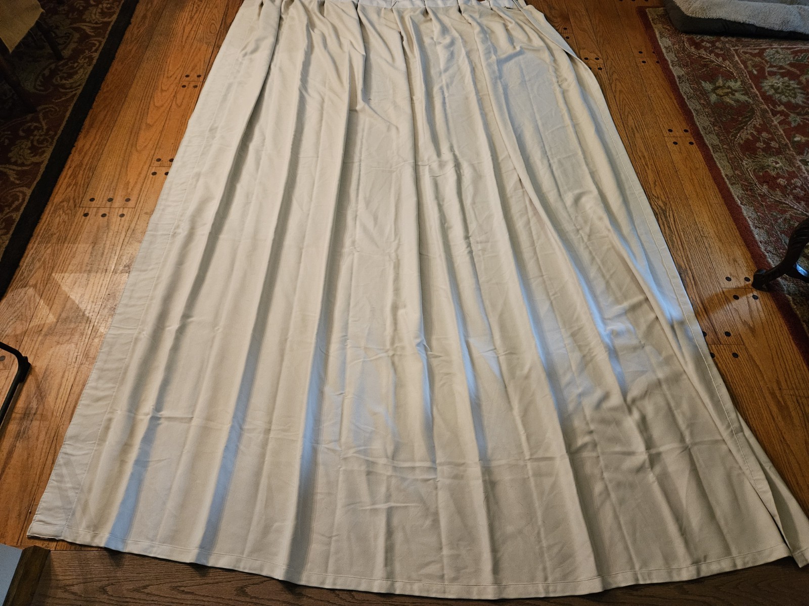 Visionary Homes Cream w/ Blue Floral Embroidery 53.5×107.5 X Long Curtain Panel