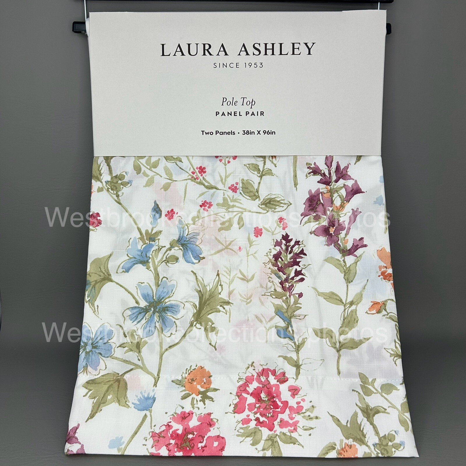 Laura Ashley WILD MEADOW SIENNA Window Curtain Set 2 Panels Floral Garden 38×96