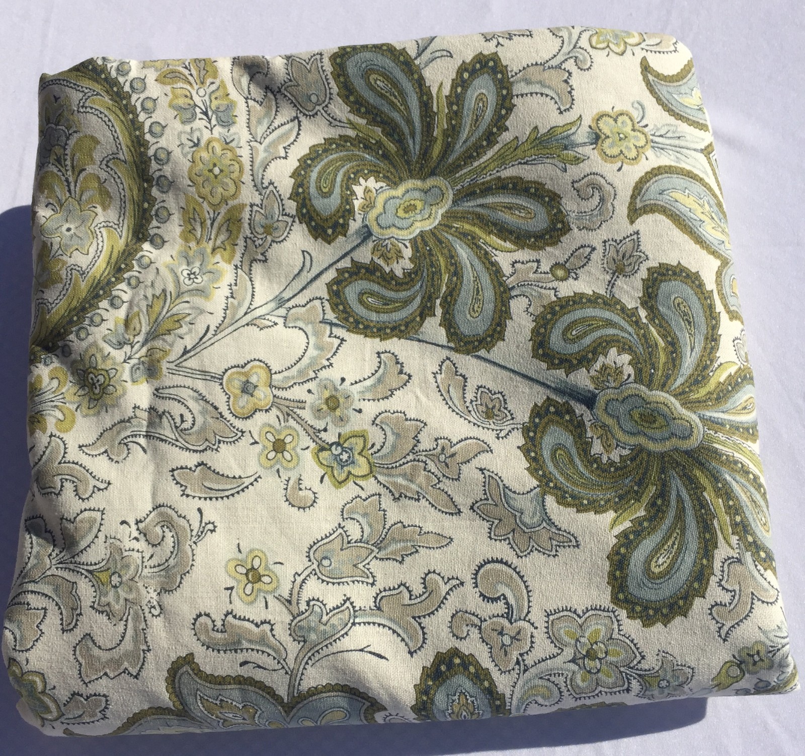 Pottery Barn Curtain Drape Paisley Linen /Cotton 50W x 96L with Hooks Single (1)