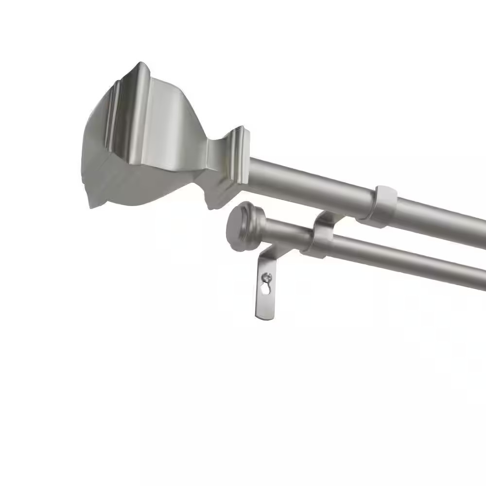 Napoleon Double 66 In. – 120 In. Adjustable 3/4 In. Double Curtain Rod Kit in Ma