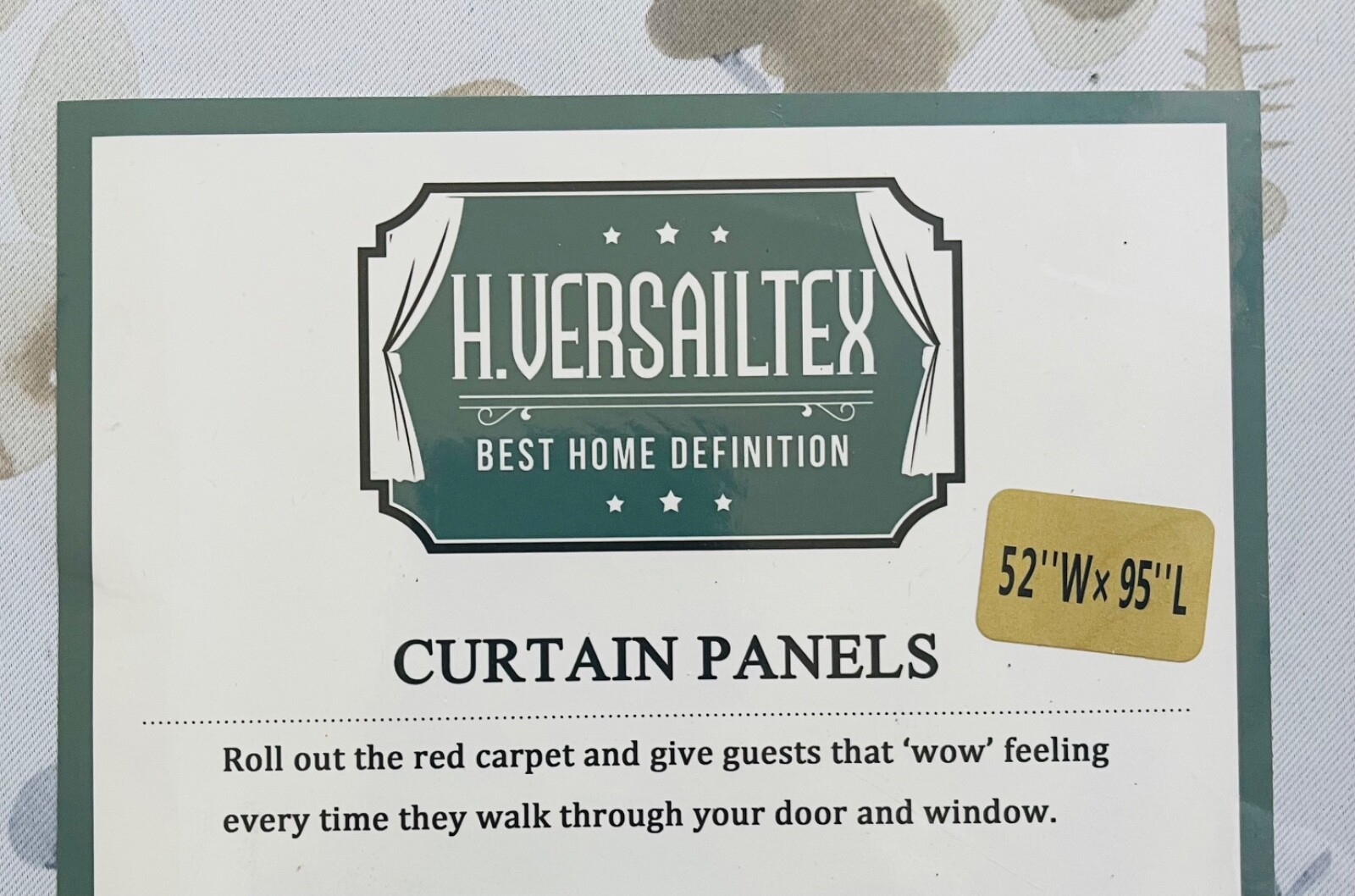 H. VERSAILTEX Window Curtains 2 Panels Blue Stone Taupe 52” x 95” NEW