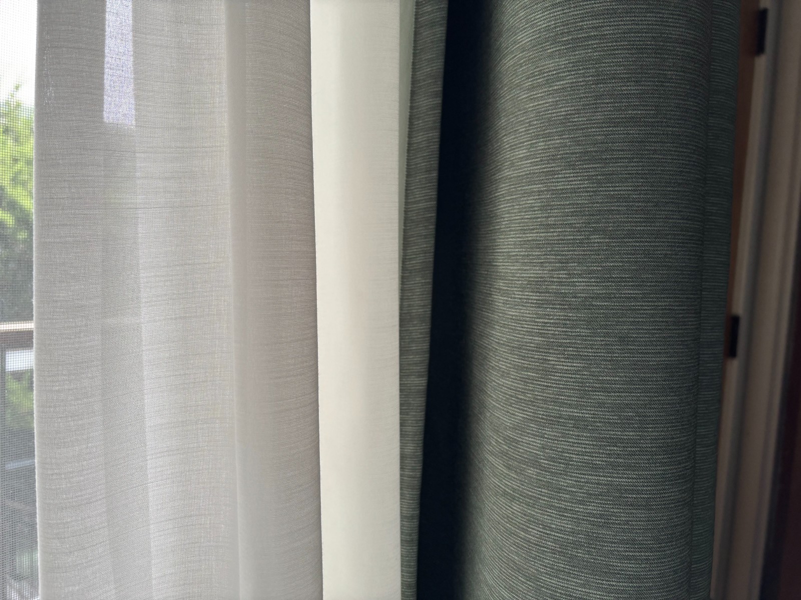 IKEA Vilborg Green-gray room darkening curtains 57×98″, 1 pair
