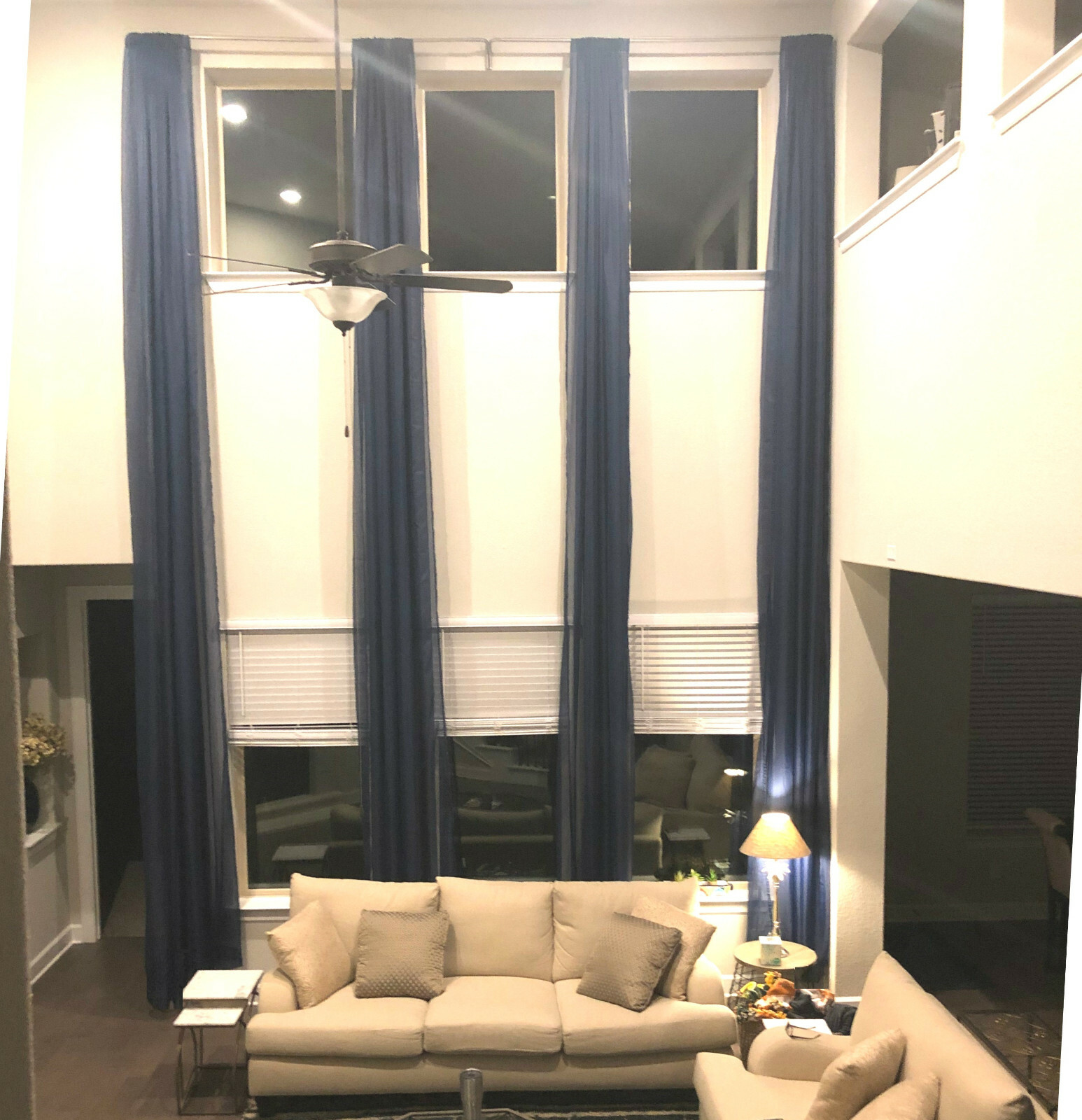 2 extra long curtains for high ceiling sheer drapes 16-24 ft custom made 2 story
