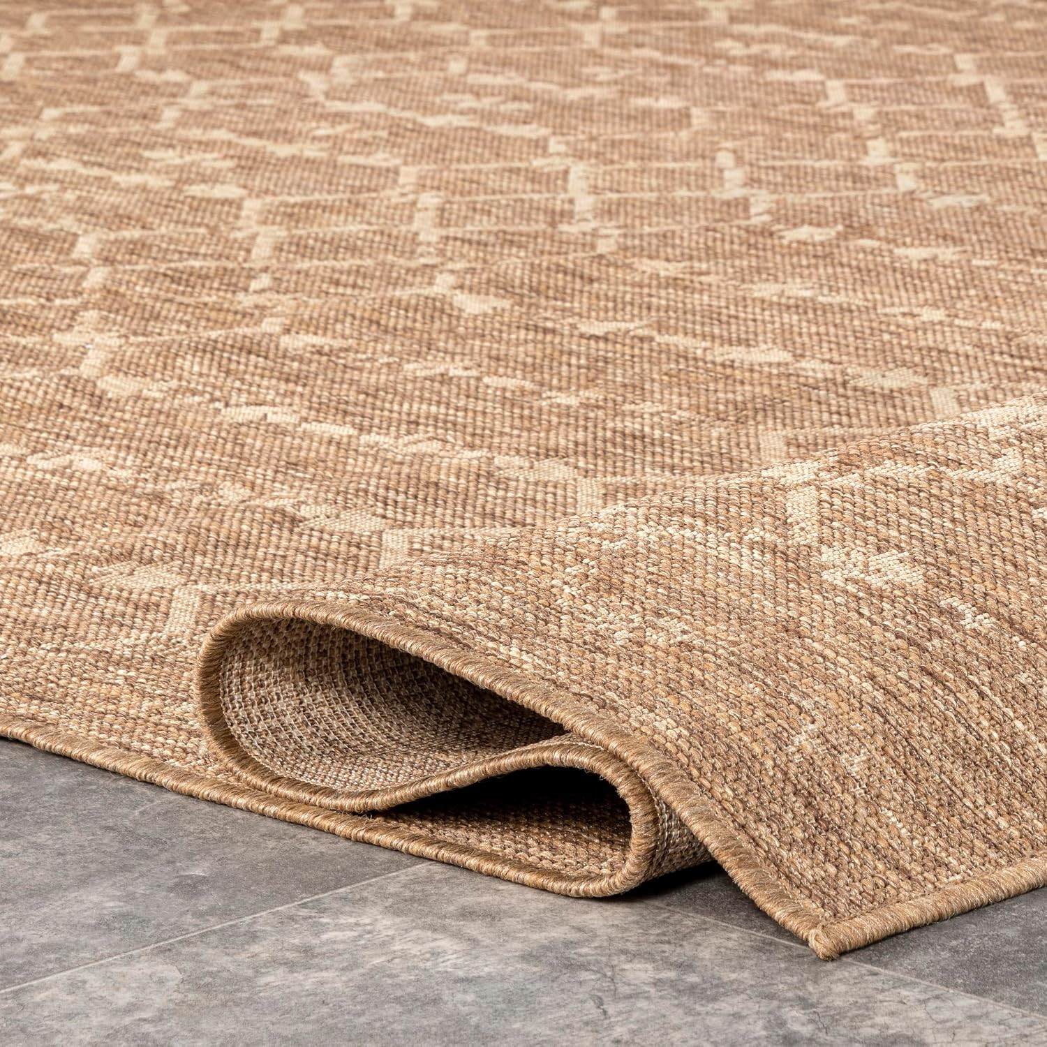 Outdoor Performance Grayson Brown/Ivory, 8′ X 10′, Moroccan, Soft, High Traffic,
