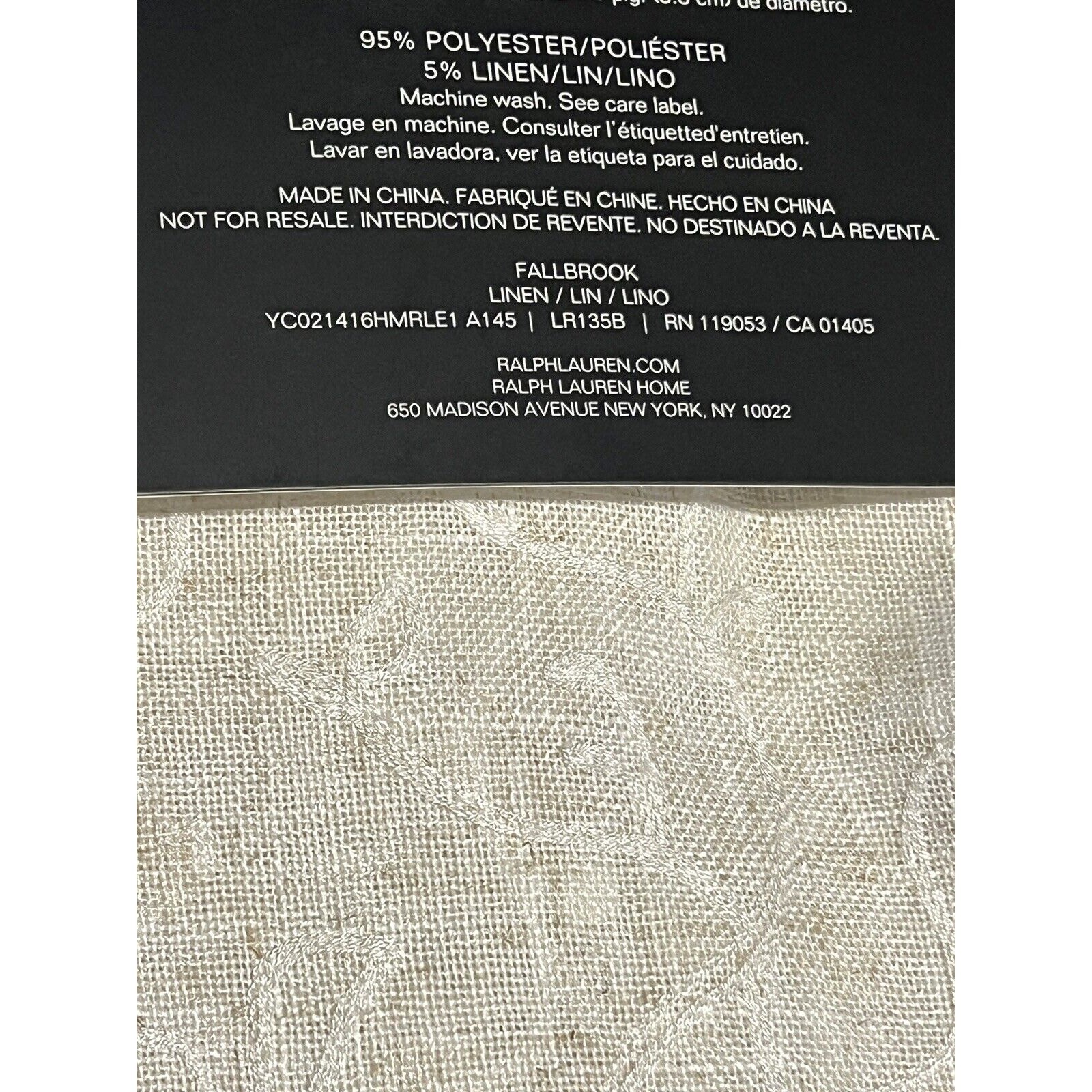 4 Ralph Lauren FALLBROOK Window Curtain Panels 54 x 96” 2 Pckgs 5% Linen