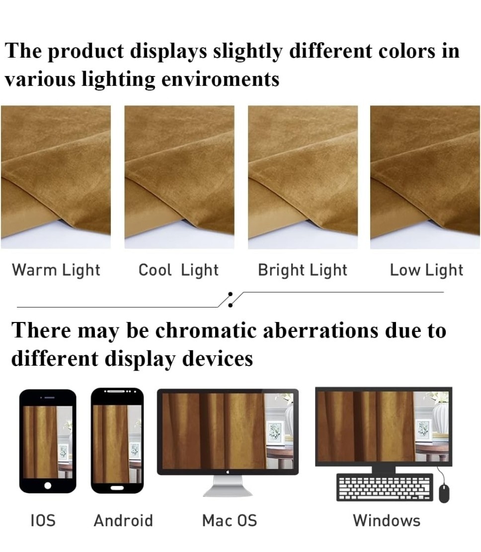 Gold Brown Blackout Velvet Curtains 96 Inches Long Thermal Insulated Room Darken