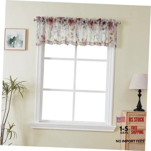 Crushed Valance Sheer Curtains 14 Inches 42″W x 14″L (Pack of 2) Multi Color
