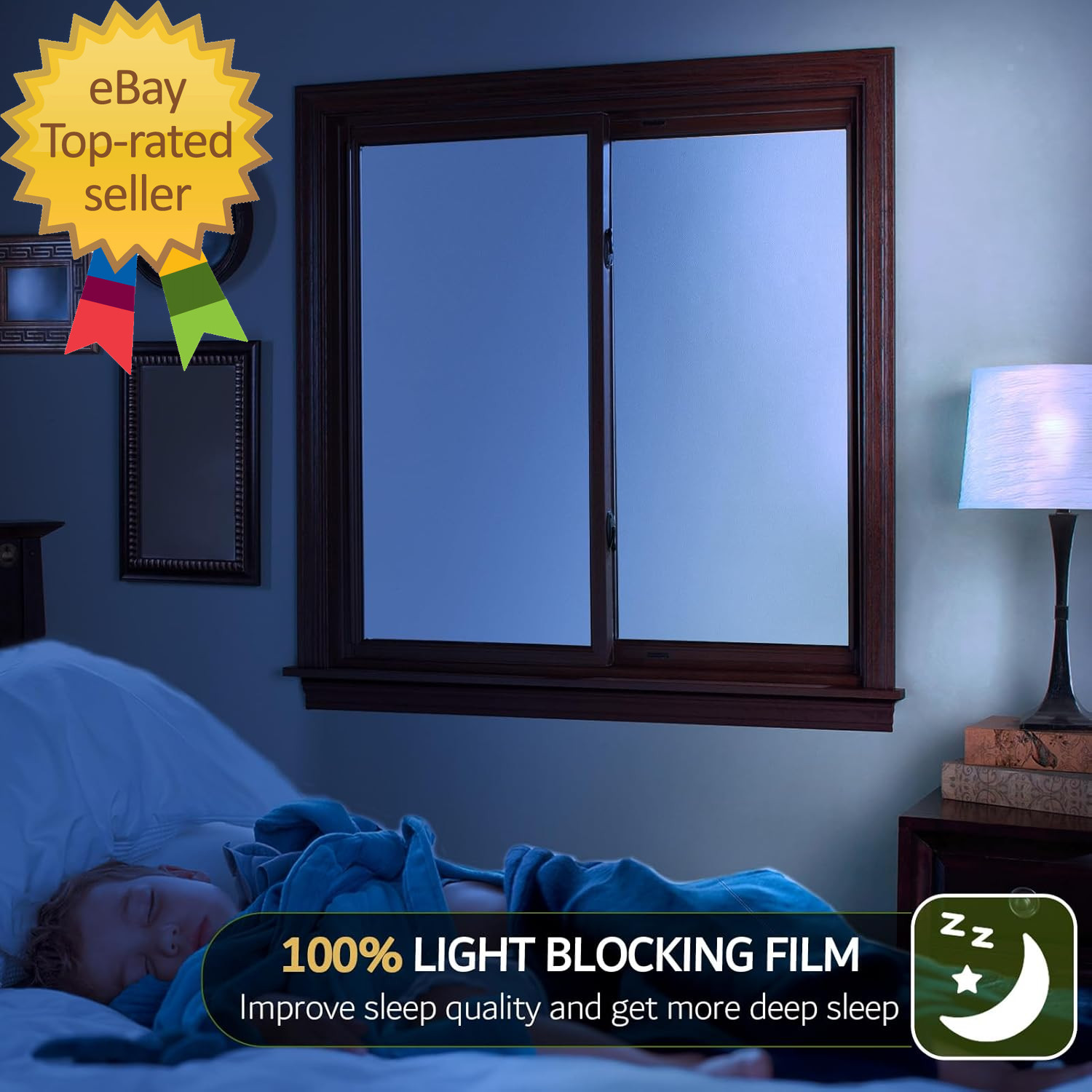 White Blackout Window Film 100% Light Blocking Window Cover Opaque