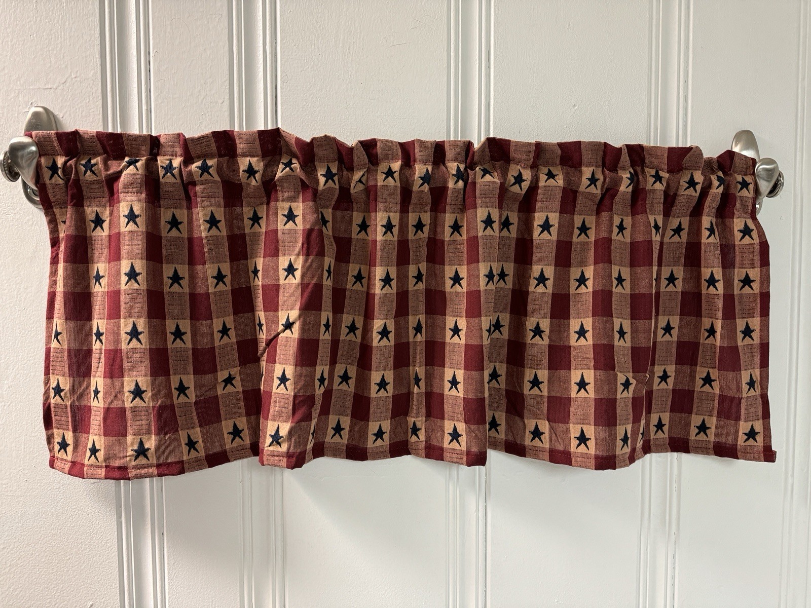 New Plaid Star Window Valance Curtain Panel Kitchen Living room curtains