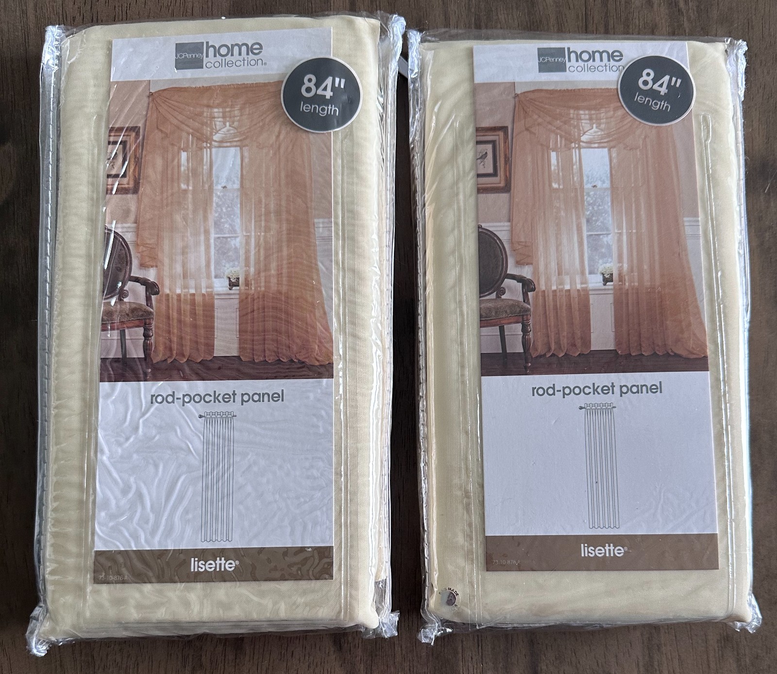 JCPenney Home Collection Panel Curtain Lisette Soft Yellow 60″ x 84″ – Set of 2