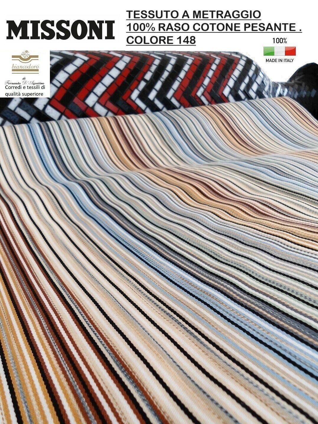Fabric MISSONI by the meter height 140 cm. Furnishing upholstery curtains etc.