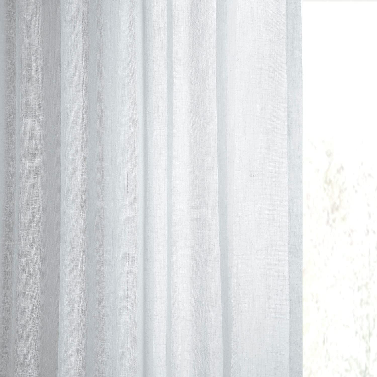 Solid Sheer Curtains for Living Room Linen Texture 50 X 96 (1 Panel), SHCH-SS071