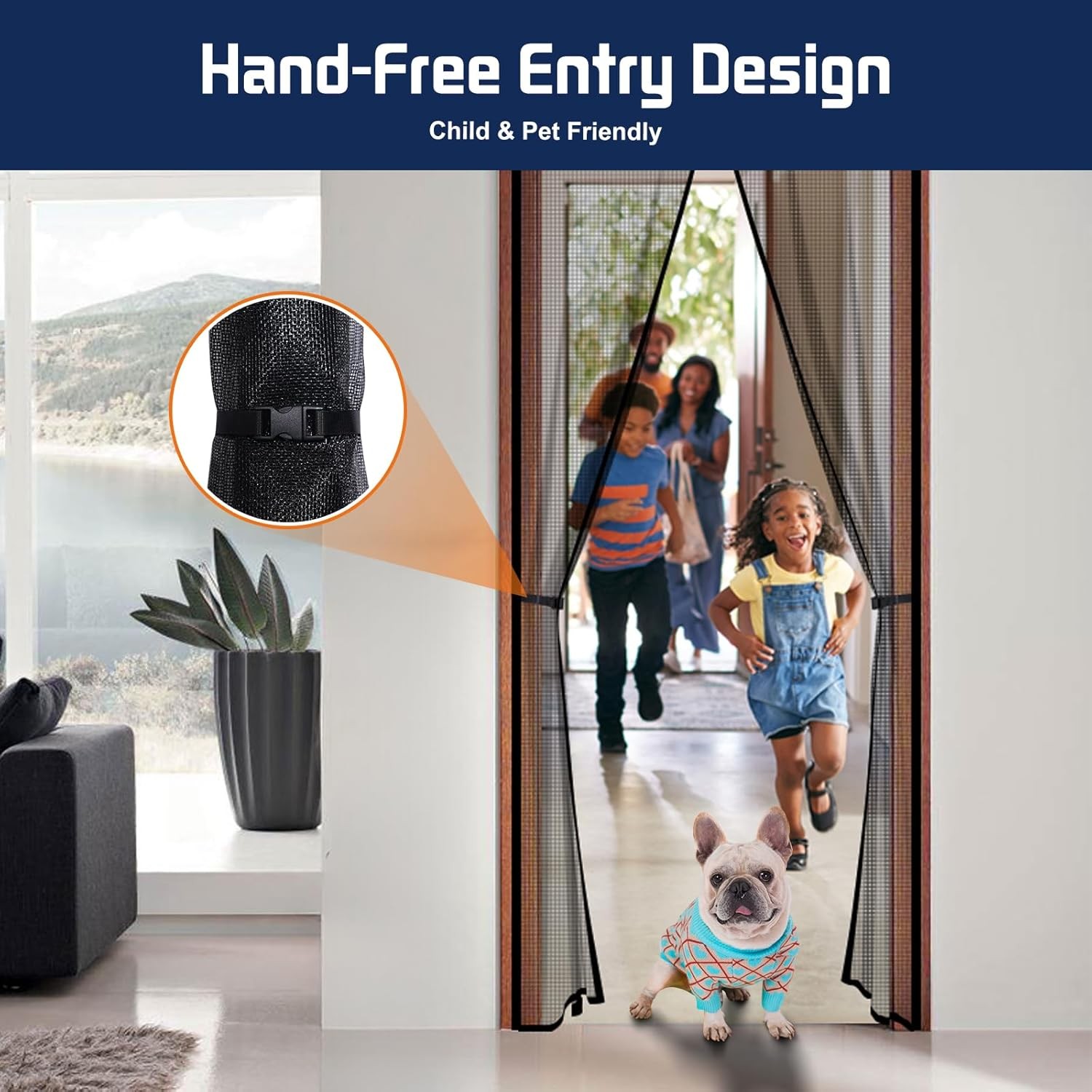 Magnetic Screen Door Mesh Keeps Bugs Out: Door Screen Magnetic Closure 36″ x 83″