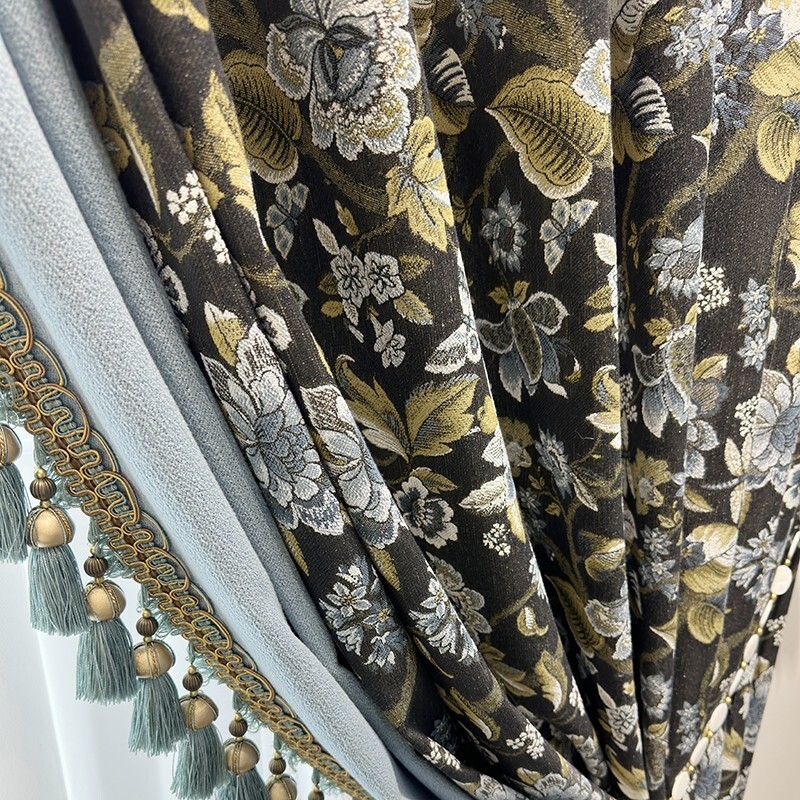 Luxury American Villa Shade Chenille cloth blackout curtain valance drape C2137