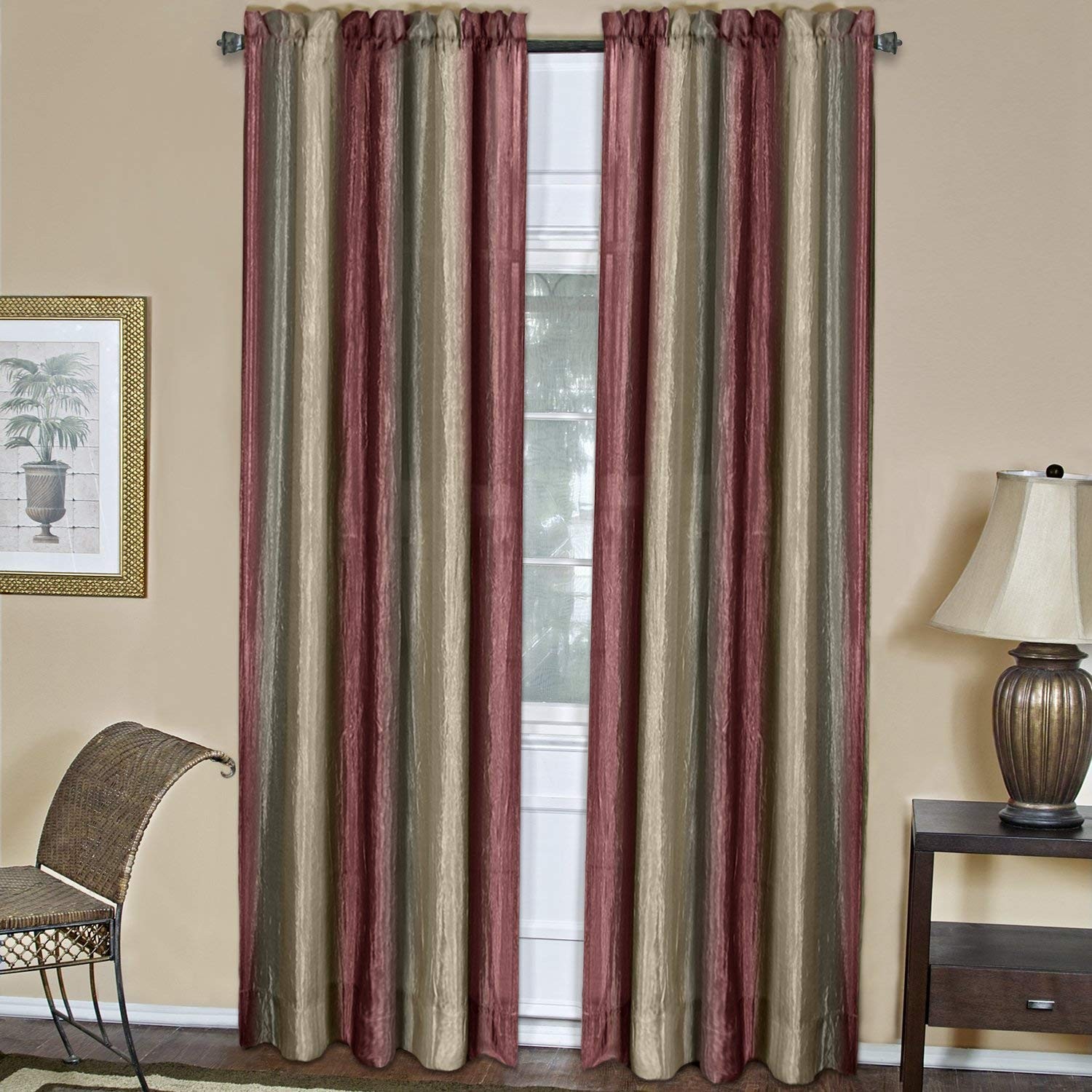 Ombre Panel Light Filtering Semi-Sheer Window Curtain – 84 Inch Length, 50 In…