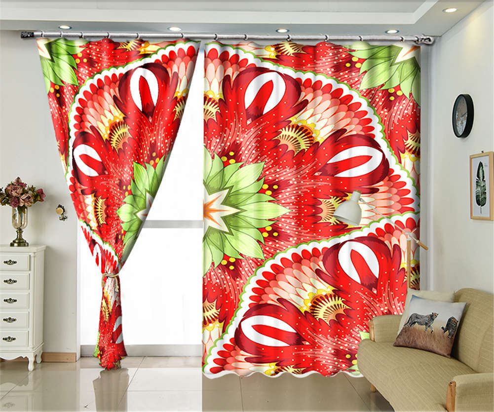 Many Strange Saffron 3D Curtains Blockout Photo Printing Curtains Drape Fabric