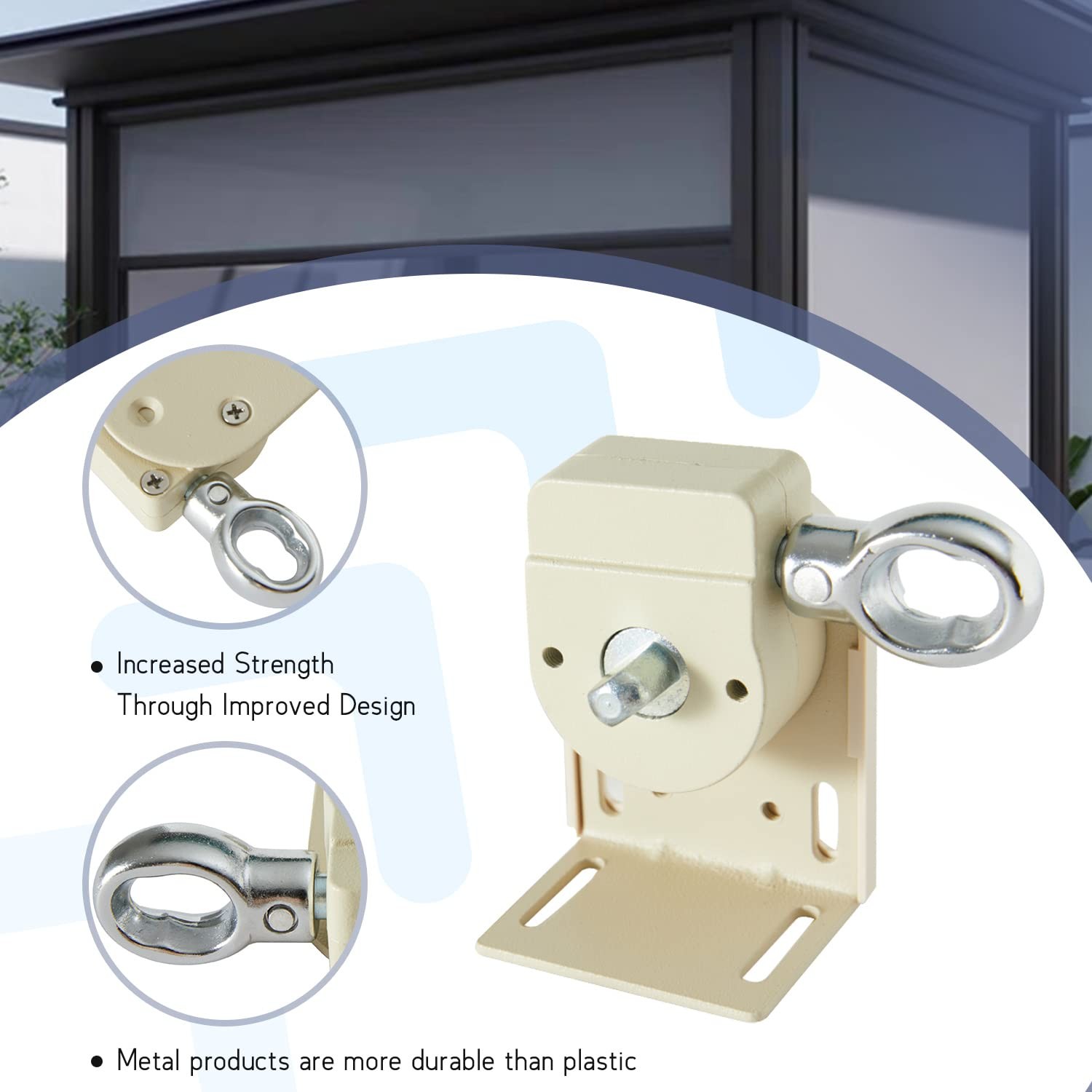 Lihopefe Sunshade Replacement Bracket, Metal Cordless bracket, Beige