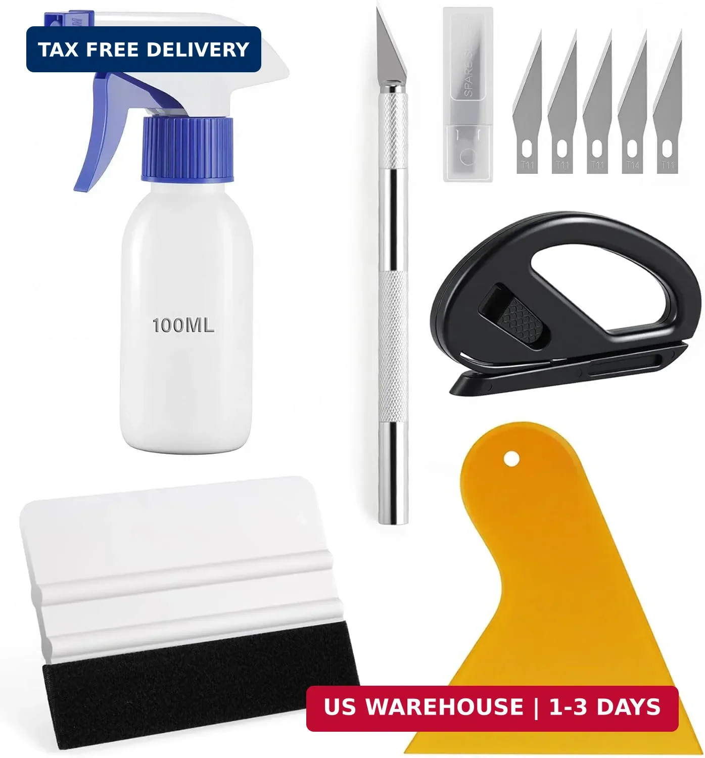 Car Window Film Kit, 5PCS Car Glass Protective Window Wrap Tinting Privacy Film
