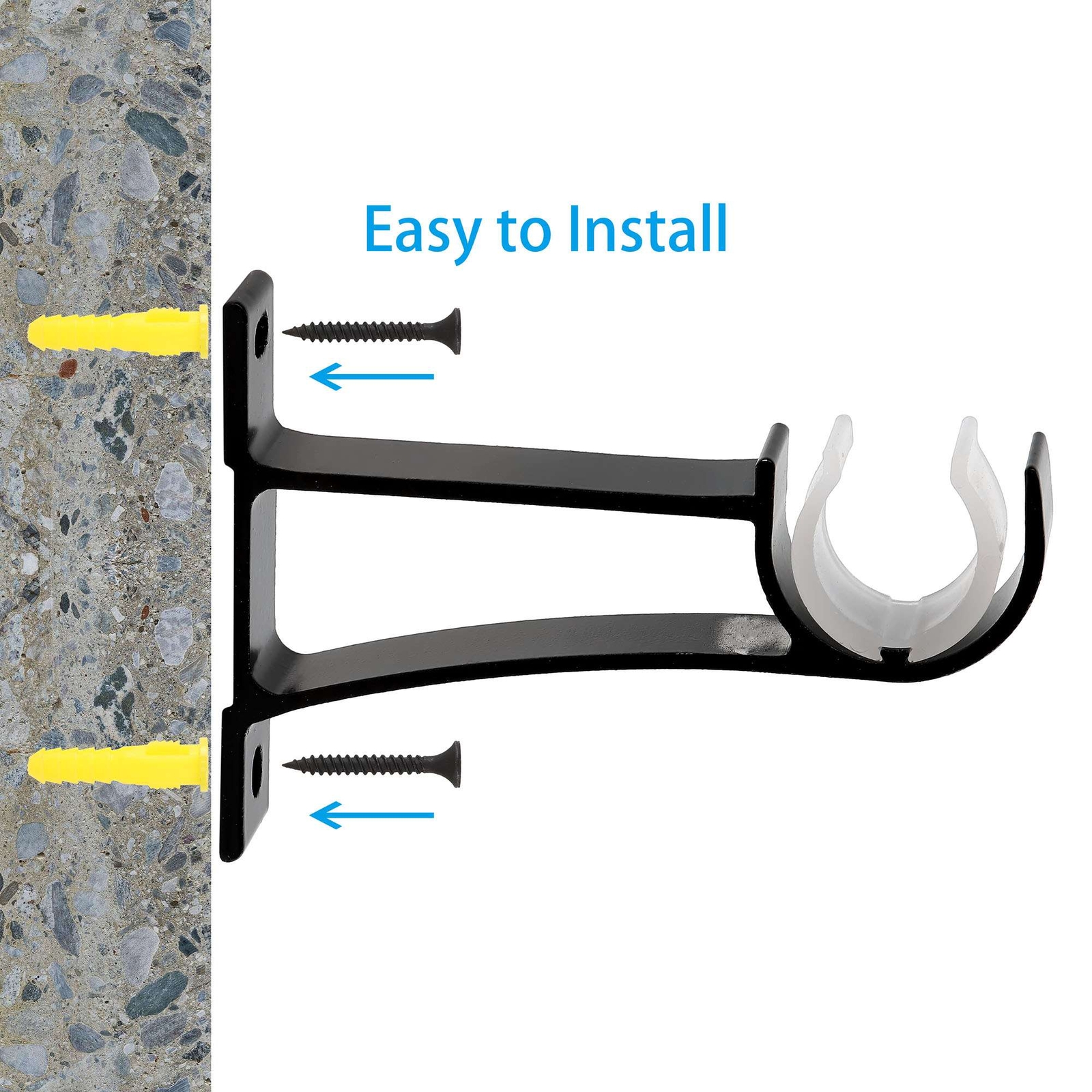 2/4/6 Aluminum Alloy Single Curtain Rod Brackets Window Wall Holders for Drapery