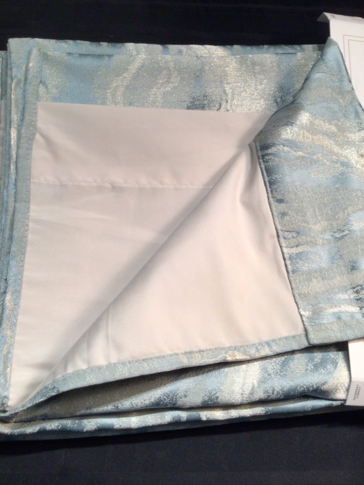 CALLISTO HOME Curtain panels 36 x 84 MARBLE Seafoam green shimmer Lined 2 pc set