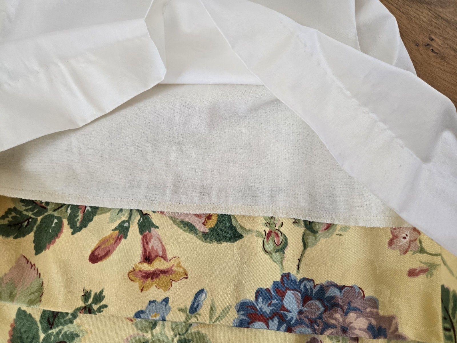 2 Custom English Country Cottage Rose Yellow Multi Pinch Pleat Drapes W30xL86