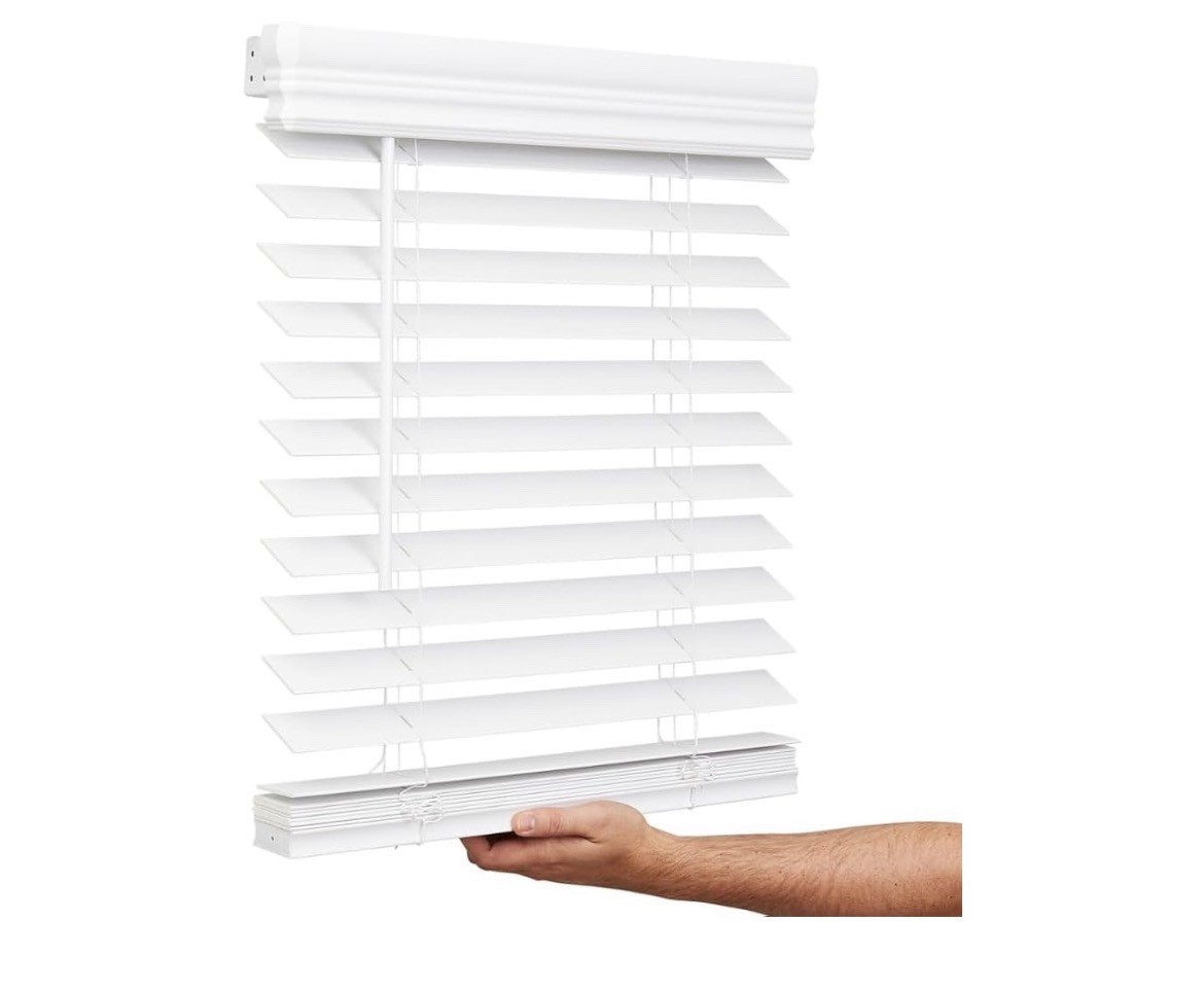 Lotus & Windoware Cordless, 2 Inch Faux Wood Blind, Window Blinds, 38Wx54L