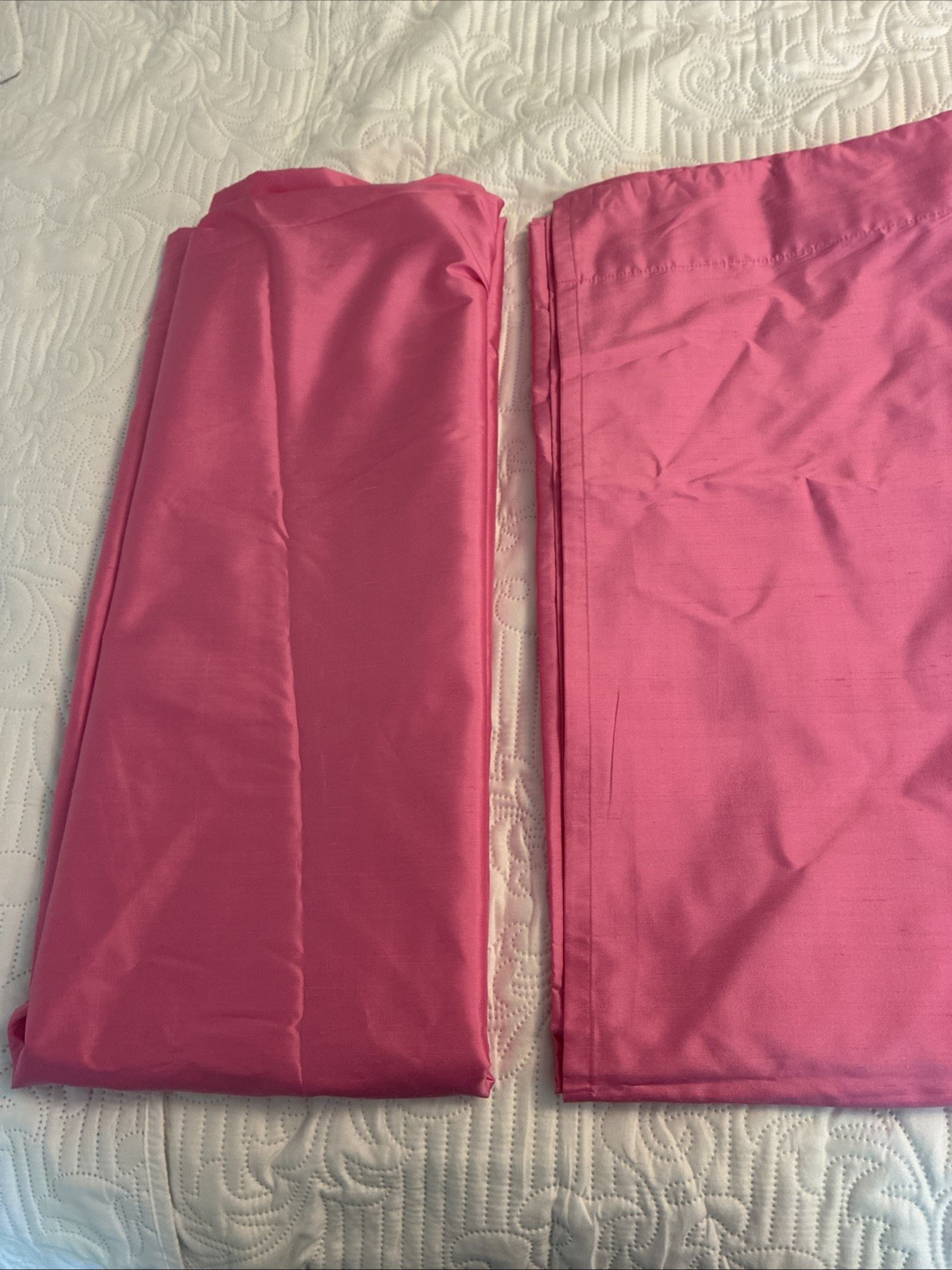 Set Of 2 Pottery Barn Kids Silk Blackout Curtains Pink 44 x 96” EUC
