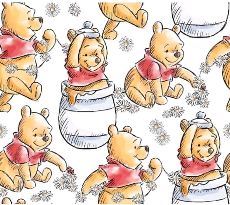 LINED WINDOW VALANCE CURTAIN 42 X 15 DISNEY WINNIE THE POOH HONEY POTS