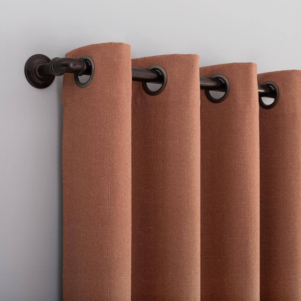 Channing Terracotta Orange Polyester Solid 50 In. W X 63 In. L Noise Cancelling