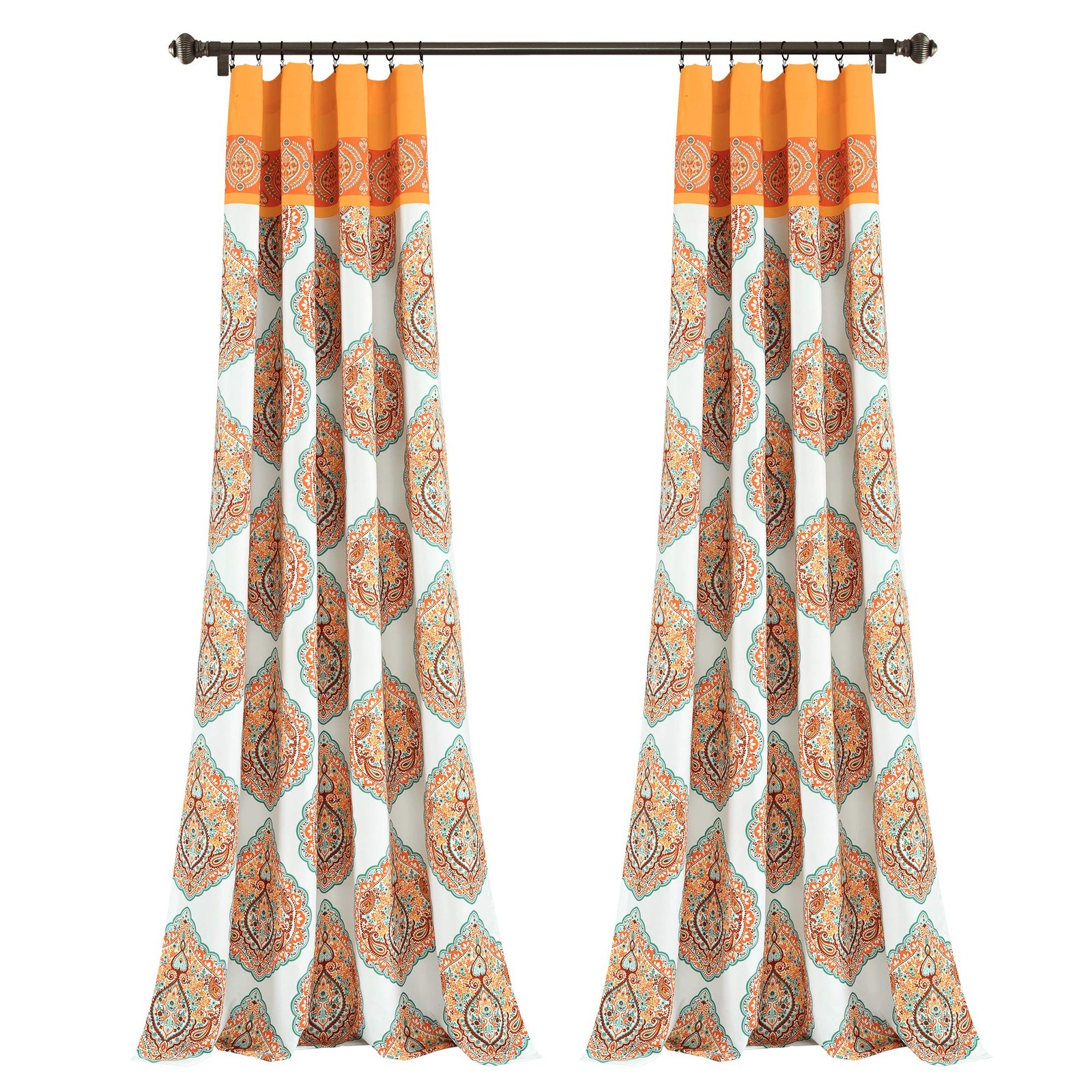 Harley Light Filtering Window Curtain Panels Pair 52″ W x 84″ L, Tangerine